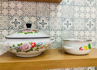 Papel pintado de 10m. Azulejos azules