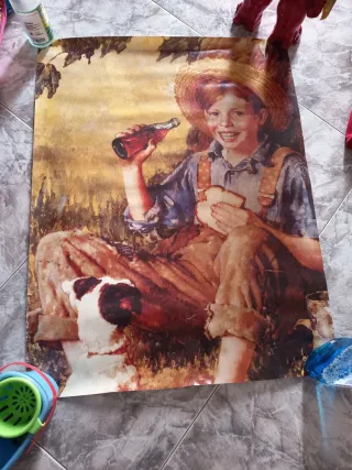 Póster Coca-Cola Vintage Niño y Perro