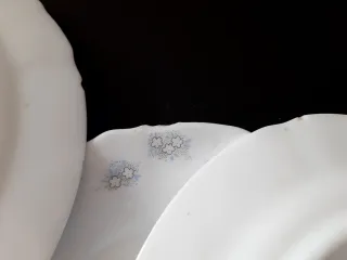 4 Platos Postre Harmonía Flores Azules