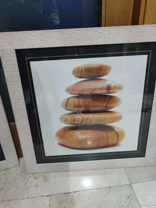 Pareja Cuadros Piedras Zen Beige y Marrón