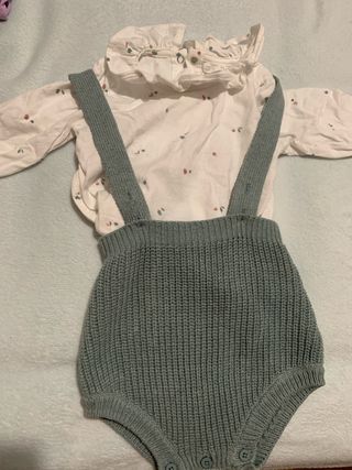 Conjunto camiseta y peto de punto