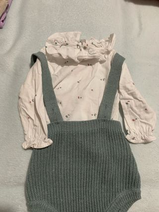 Conjunto camiseta y peto de punto