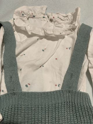 Conjunto camiseta y peto de punto