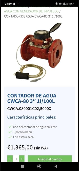 Contador de Agua CWCA-80 3 11/100L