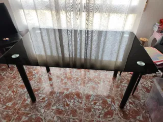 Mesa Comedor Cristal Negra