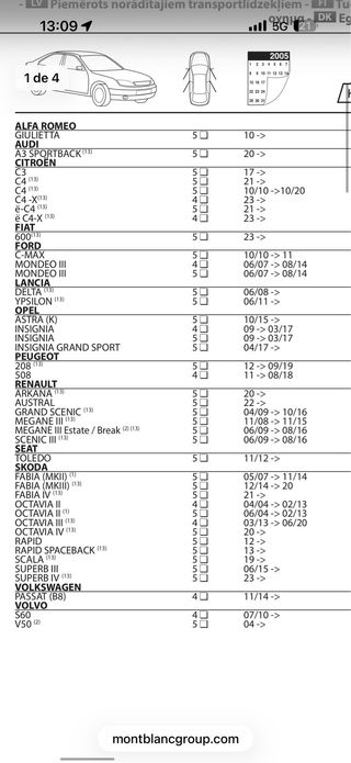 Baca coche Mont Blanc 0945104 aluminio con llave