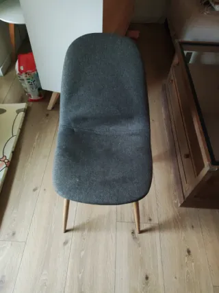 4 Sillas de comedor gris tela