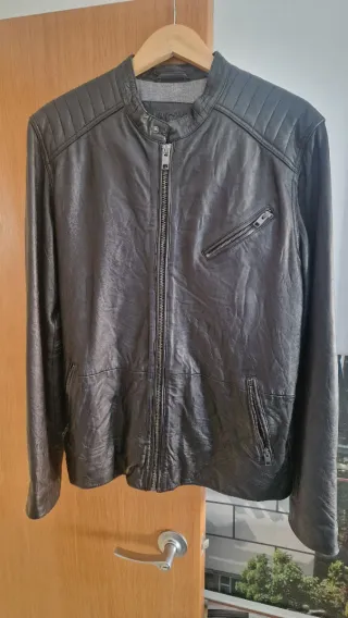 Chaqueta Cuero Jack & Jones Negra