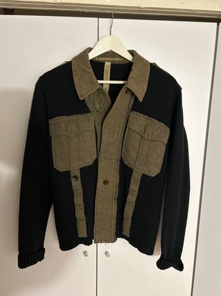 Chaqueta militar verde y negra