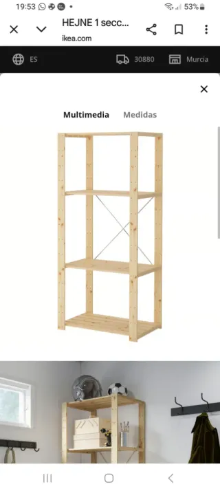 Estantería de madera HEJNE Ikea 4 estantes