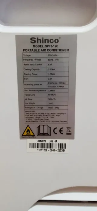 Aire Acondicionado Shinco Portátil