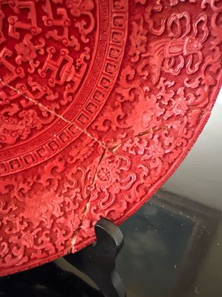 Plato chino rojo estilo cinnebar