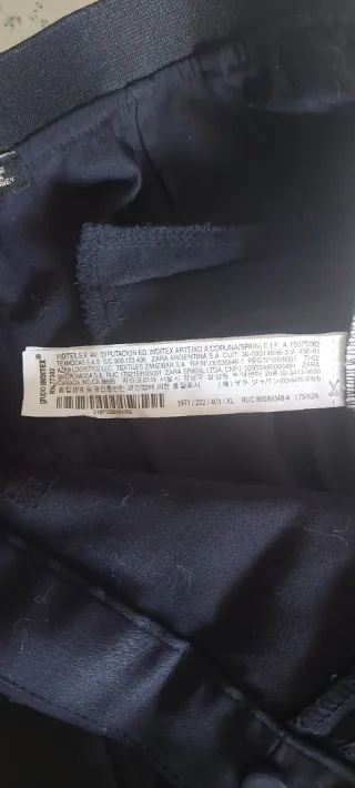 Pantalón Zara azul con Raya Blanca