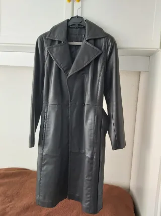 Chaqueta Larga Piel Zara Negra