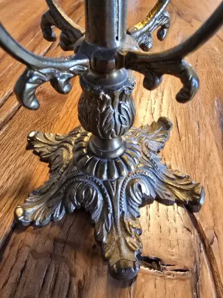 Candelabro lámpara de bronce antiguo