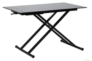 Mesa cristal negra regulable altura