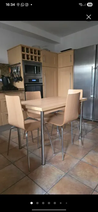 4 Sillas Cocina/Estudio Madera y Metal