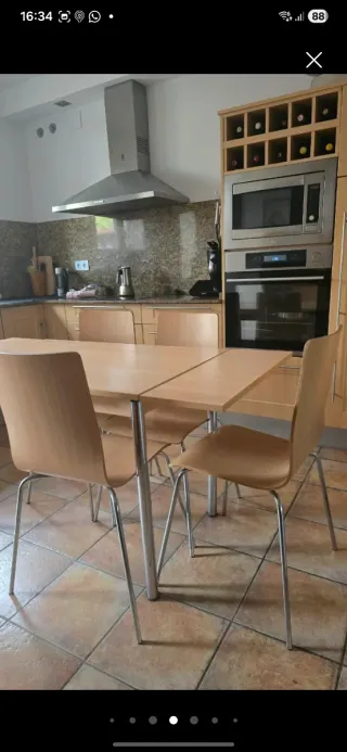 4 Sillas Cocina/Estudio Madera y Metal