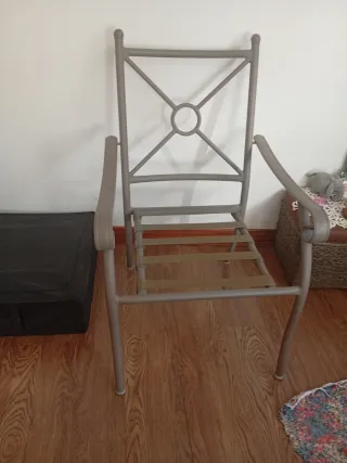 2 Sillones de Jardín Metálicos Grises