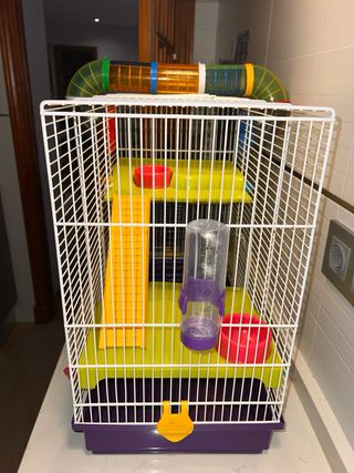 Jaula Hamster/Roedores con Tubos y Accesorios.
