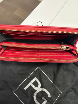 Cartera PG Piel Roja Grande