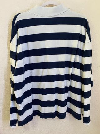 Camisa oversize rayas azul marino y blanco