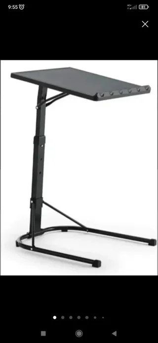 Mesa auxiliar plegable negra