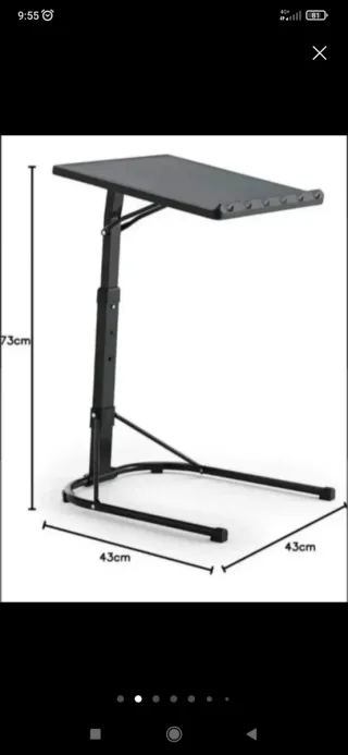 Mesa auxiliar plegable negra