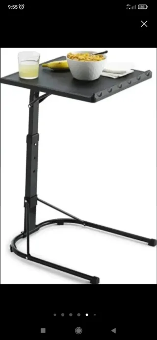 Mesa auxiliar plegable negra