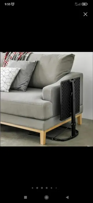 Mesa auxiliar plegable negra