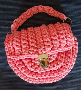 Borsetta rosa a uncinetto per donna e bambina