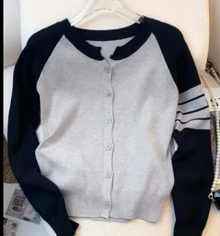 Cardigan Maglione Donna Grigio Blu