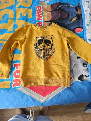 Sudadera niño tigre gafas sol amarilla