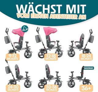 Triciclo KidiZ rosa y gris