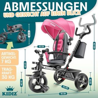 Triciclo KidiZ rosa y gris