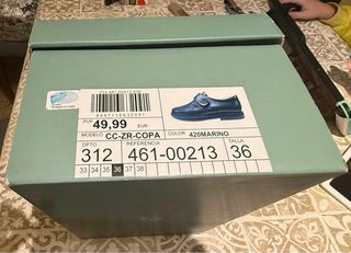 Zapatos colegiales/comunión azul talla 36