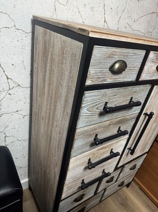 Mueble auxiliar madera y acero