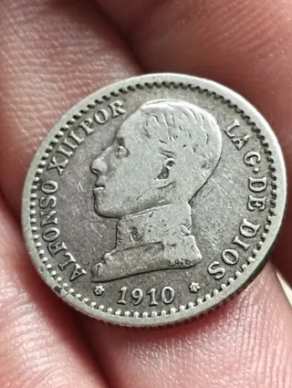 Moneda 50 céntimos Alfonso XIII 1910 Plata