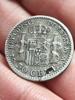 Moneda 50 céntimos Alfonso XIII 1910 Plata