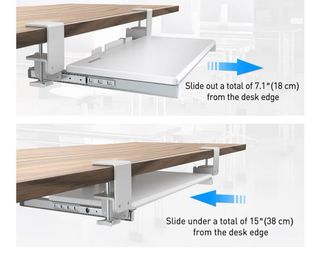Bandeja extraíble / soporte para teclado.