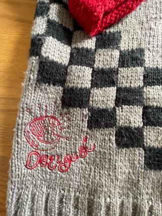 Jersey Desigual gris y rojo M lana