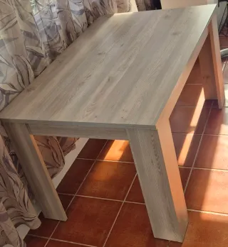 Mesa comedor madera gris 138x88x75
