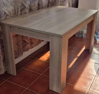 Mesa comedor madera gris 138x88x75