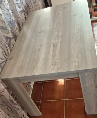Mesa comedor madera gris 138x88x75