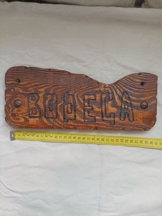 Cartel de madera BODEGA