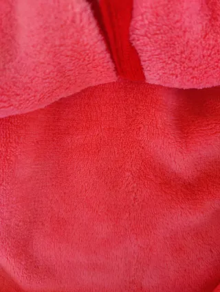 Poncho punto y polar 6 meses coral turquesa