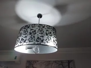 2 Lámparas de salón tela y metal