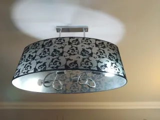 2 Lámparas de salón tela y metal