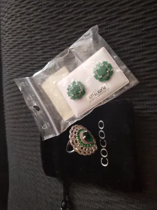 Conjunto Anillo y Pendientes Plata 925