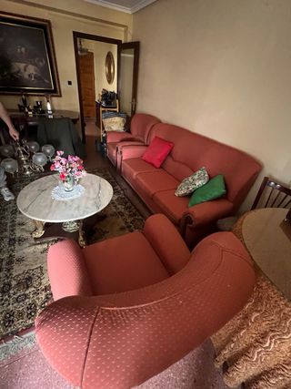 Sofá y 2 sillones de tela